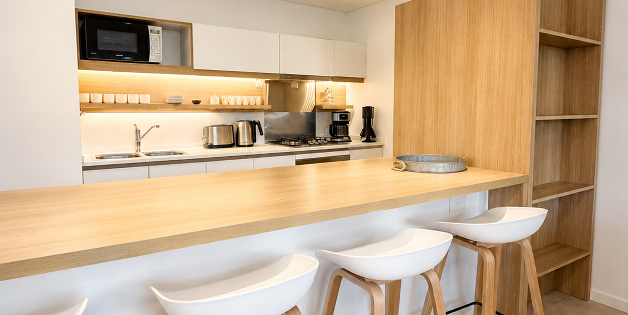 Detalle cocina integrada.